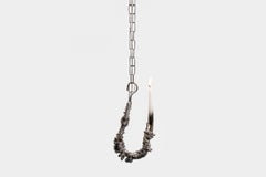 Fisherman Hook pendant in recycled nickel, chrome, copper, steel by Panorammma