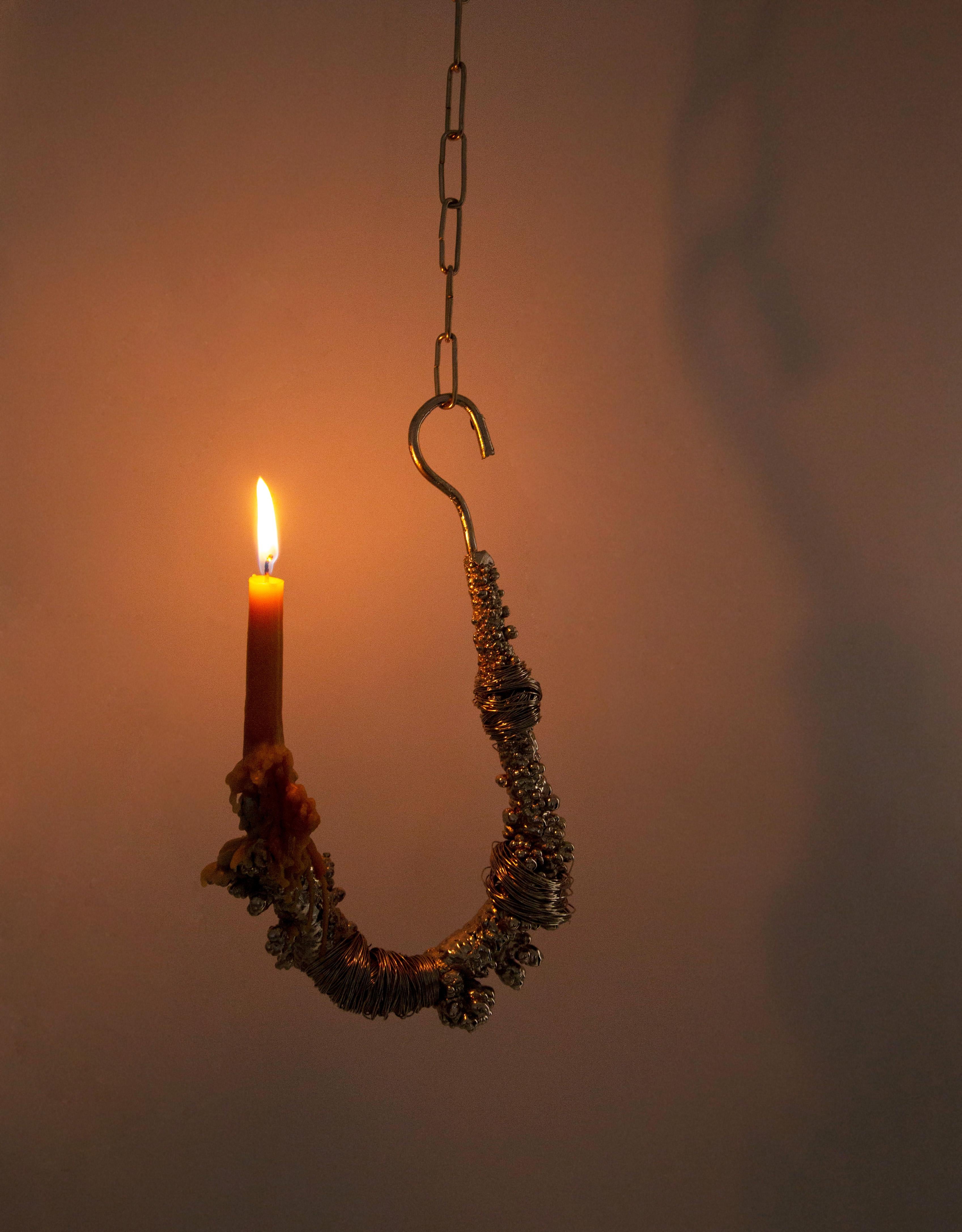 Messicano Gancio da pescatore, portacandele scultoreo in vendita