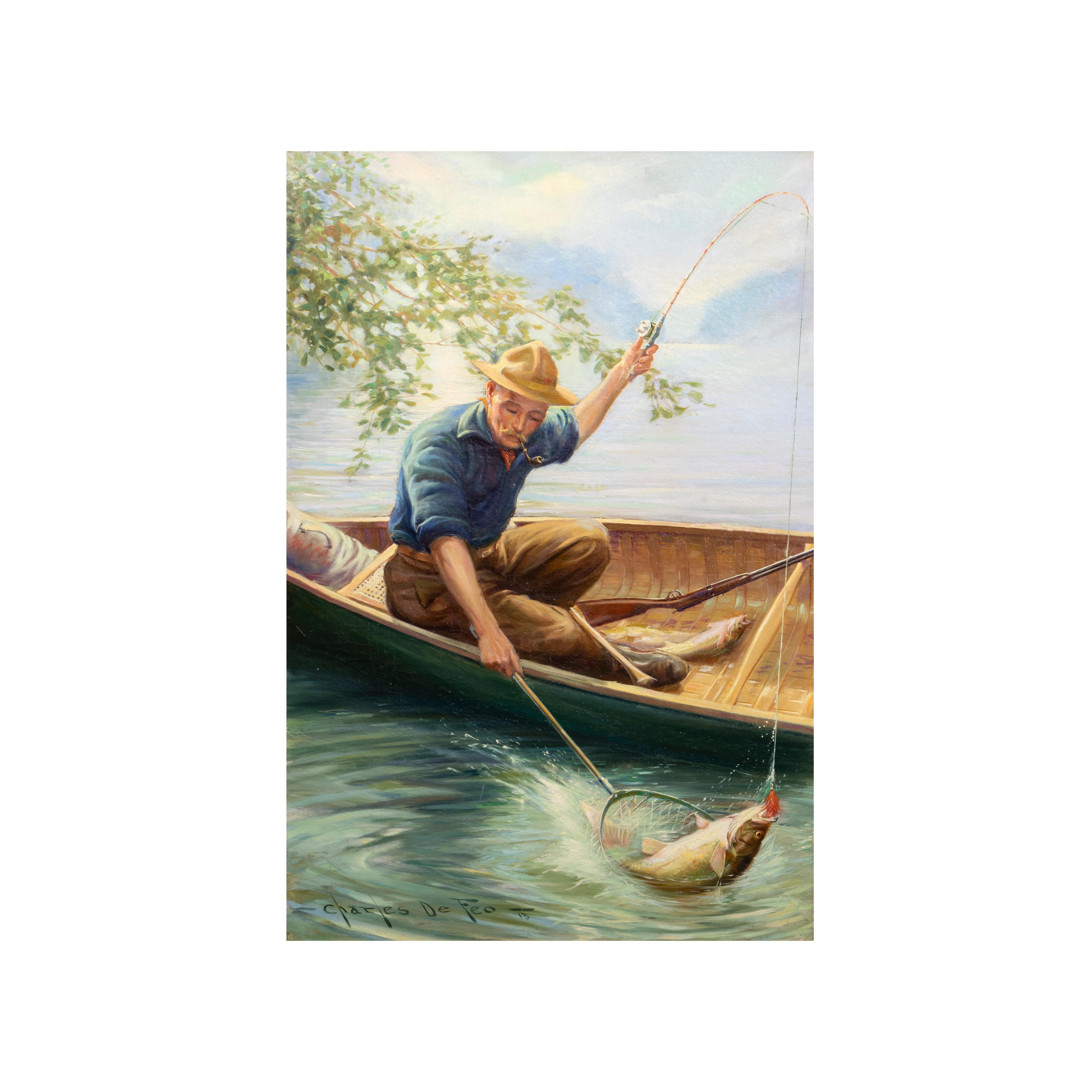 Fisherman's Luck By Charles De Feo.
Item Number: AG1731.

(1892-1978) Oil on canvas; 30