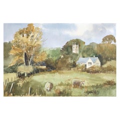 Fisherton, Originales britisches Aquarellgemälde