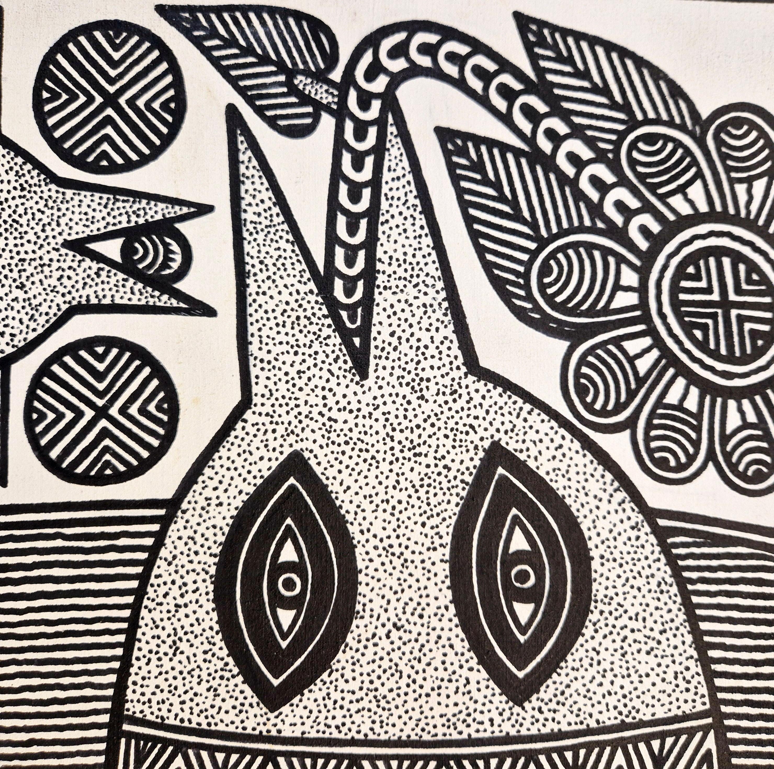 Hand-Painted Fishes, John KAUAGE, Acrylic on canvas, Papua New Guinea, 2013 For Sale