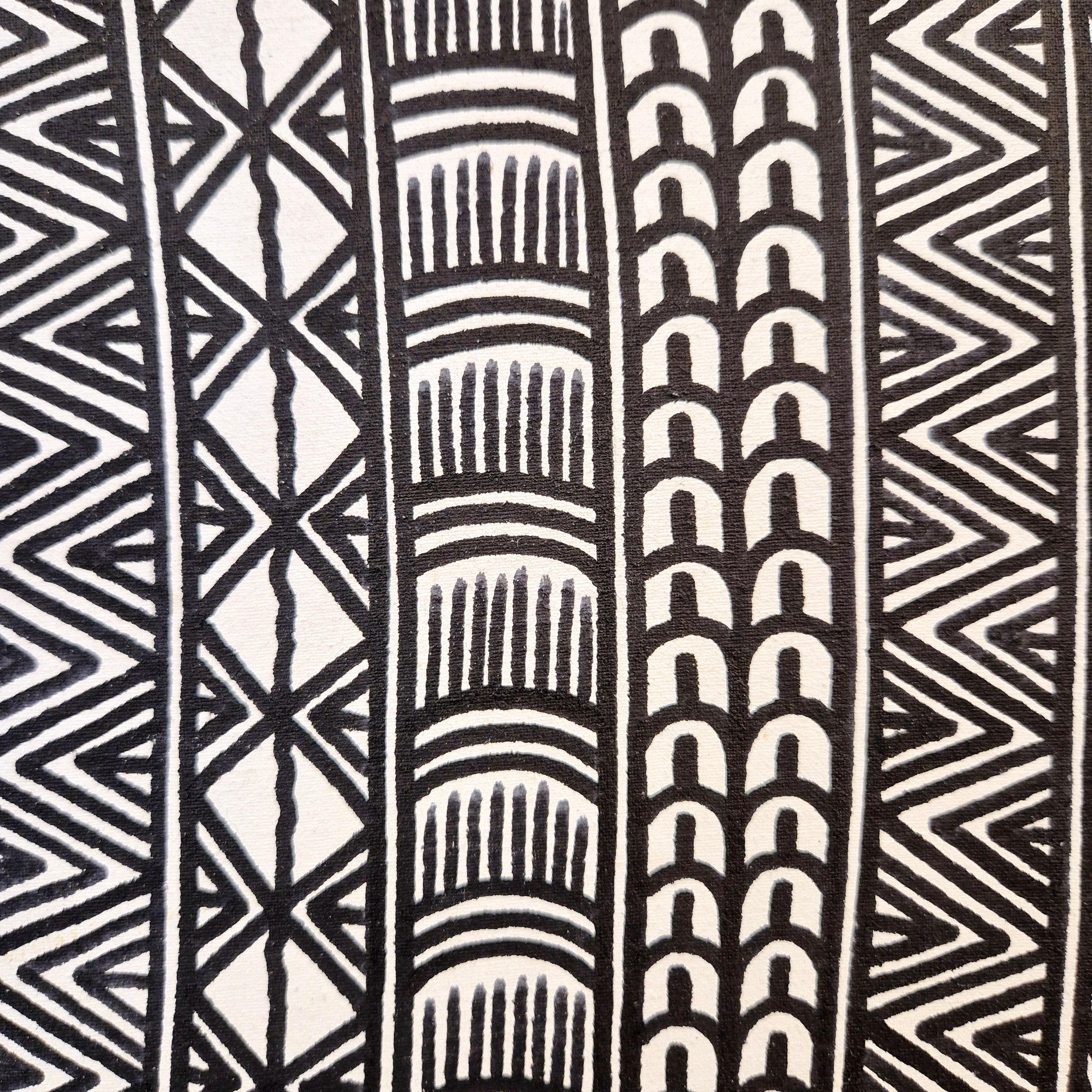 Fishes, John KAUAGE, Acrylic on canvas, Papua New Guinea, 2013 In Good Condition For Sale In NICE, FR