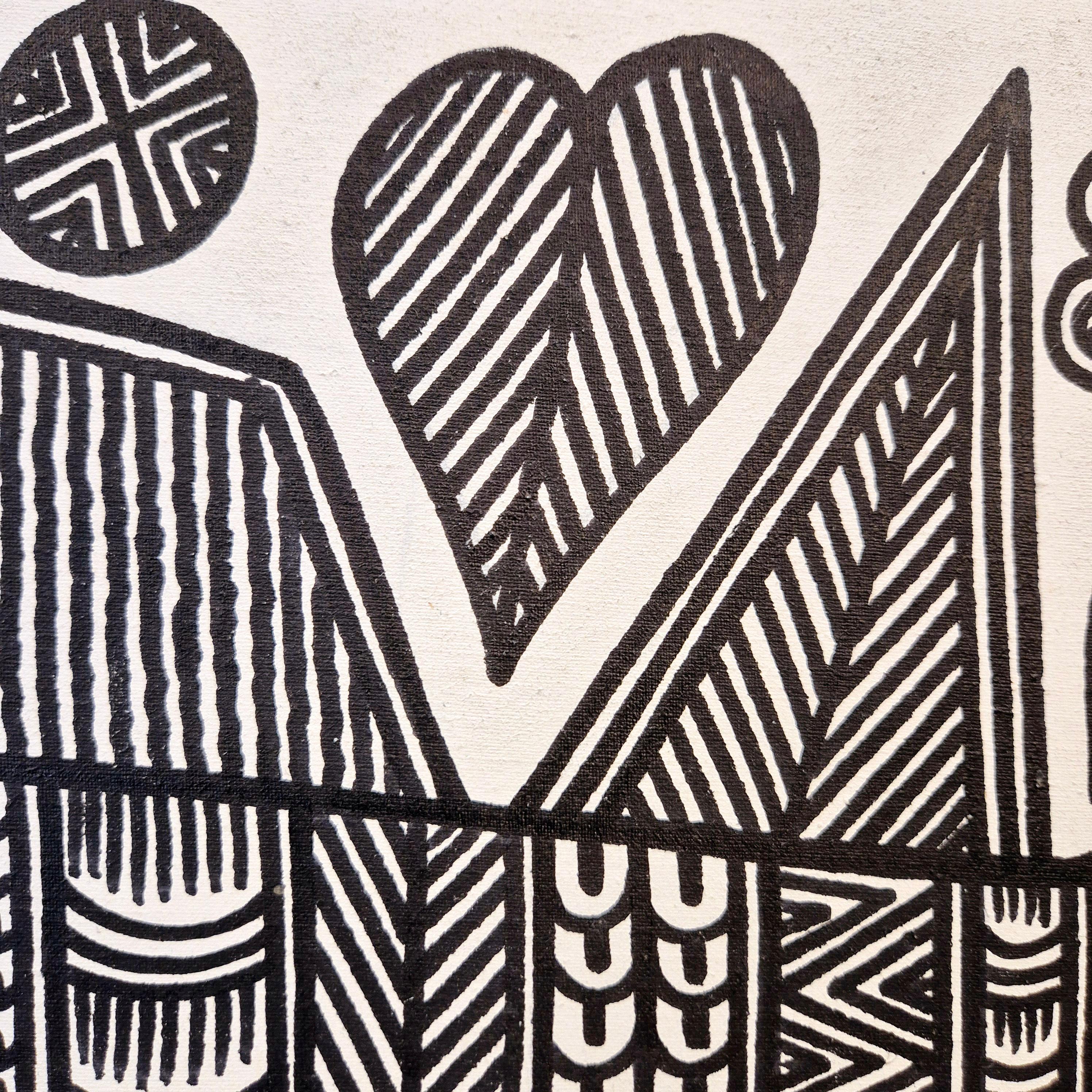 Contemporary Fishes, John KAUAGE, Acrylic on canvas, Papua New Guinea, 2013 For Sale