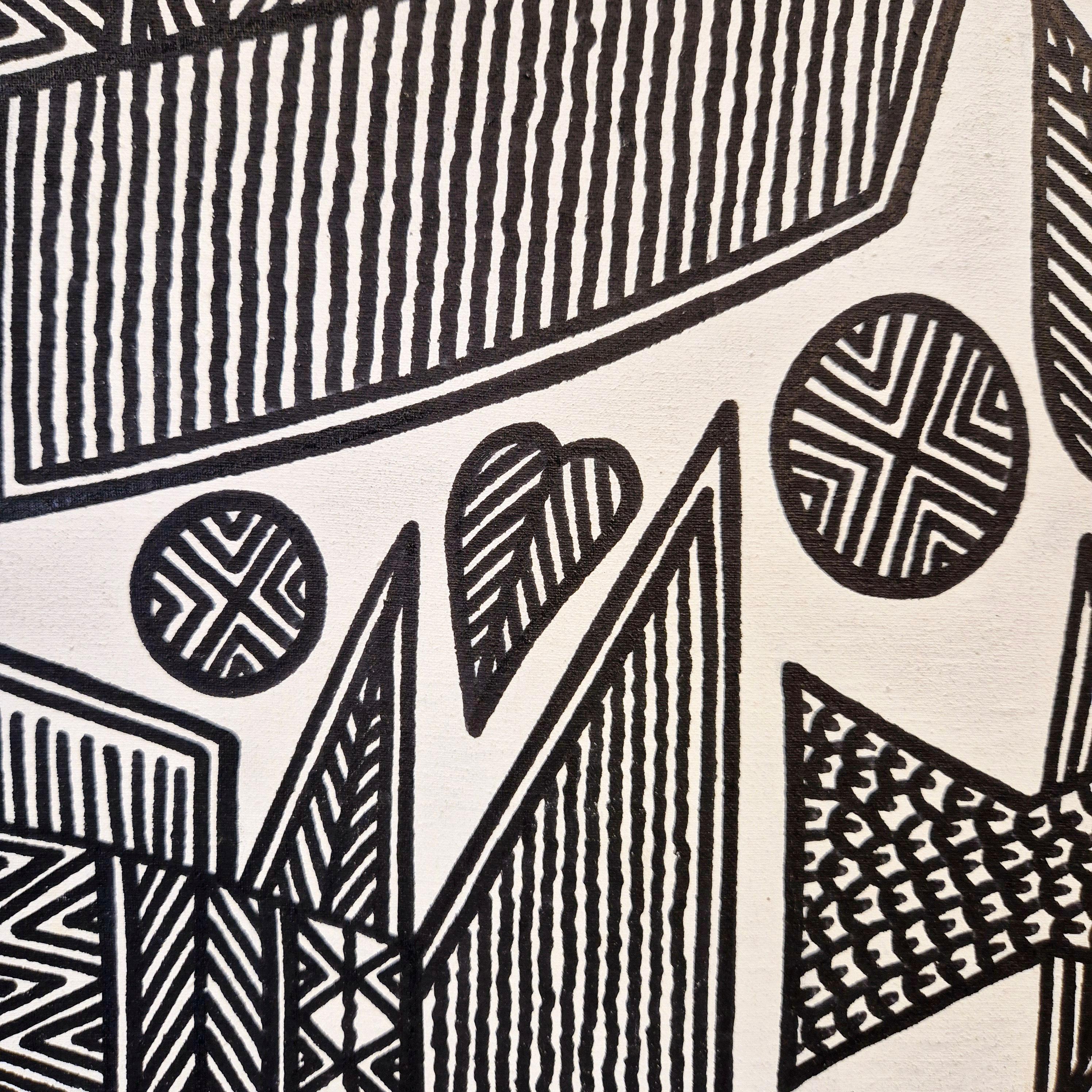Canvas Fishes, John KAUAGE, Acrylic on canvas, Papua New Guinea, 2013 For Sale