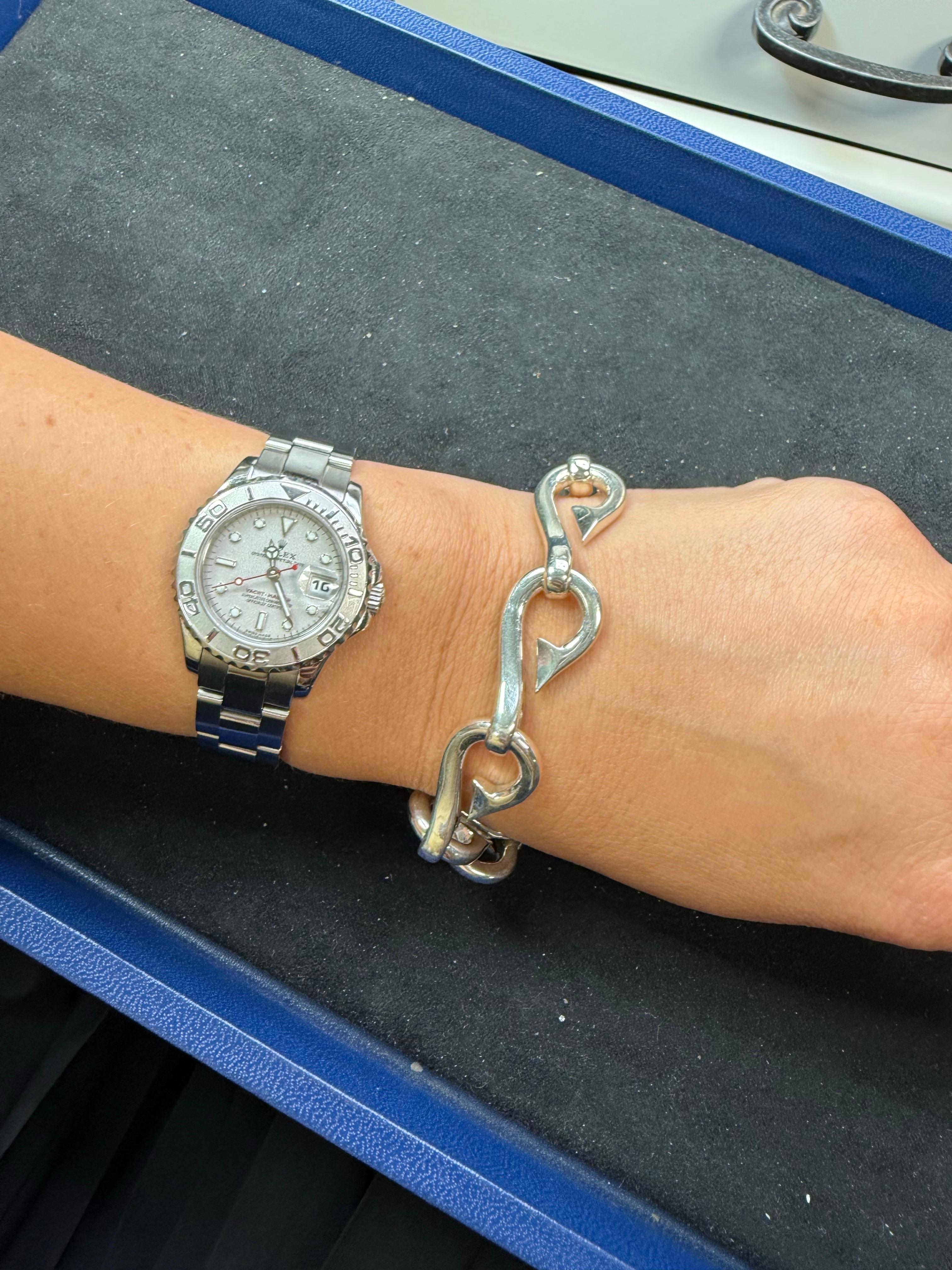 da uomo o donna Bracciale ad amo in argento in vendita