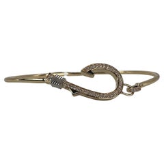 Fishhook diamond bracelet 14KT gold bangle bracelet stunning!