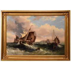 "Fishing Boats in Choppy Seas" by Samuel Calvert
