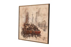 Fishing Boats in the Harbor on Canvas