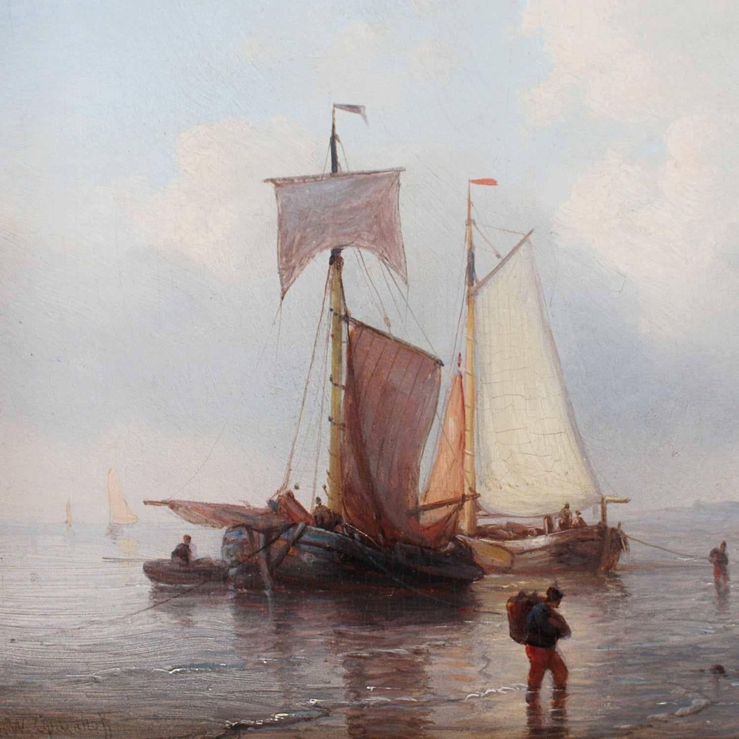 Dutch Fishing Boats on the Shore