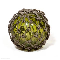 Fisch-Fisch- Float Buoy Grünes Glas Seil Meeres nautisch