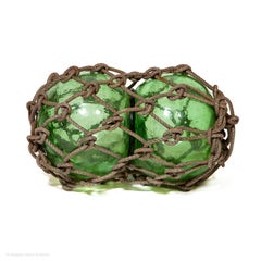 fishing float double buoy glass green rope