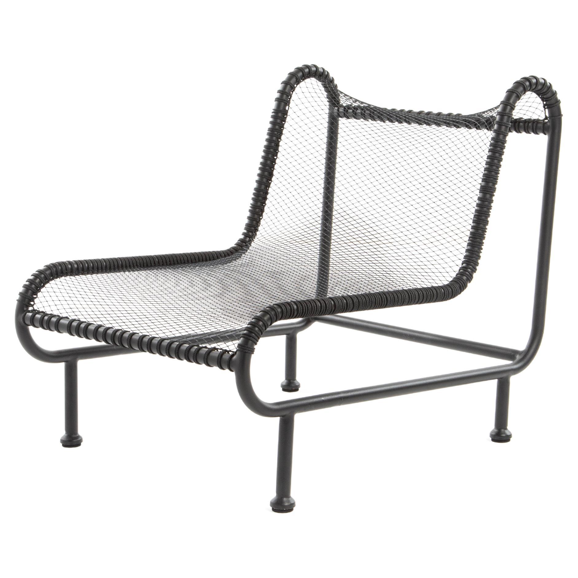 Grand Ribaud lounge chair, powder coated steal and fishing net by 13 Desserts