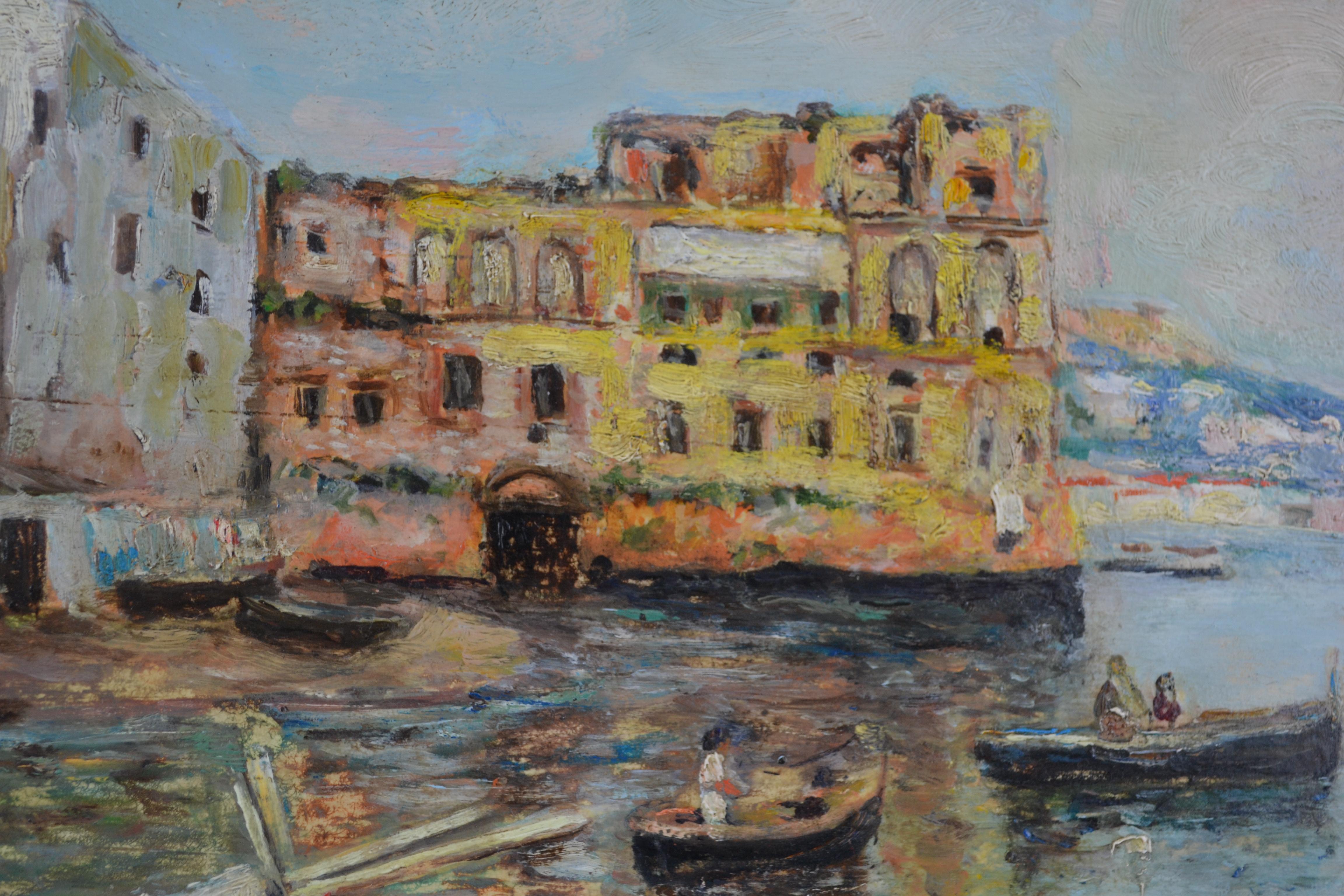 Autre Fishing au large de Naples par l'artiste paysagiste Attilio Pratella