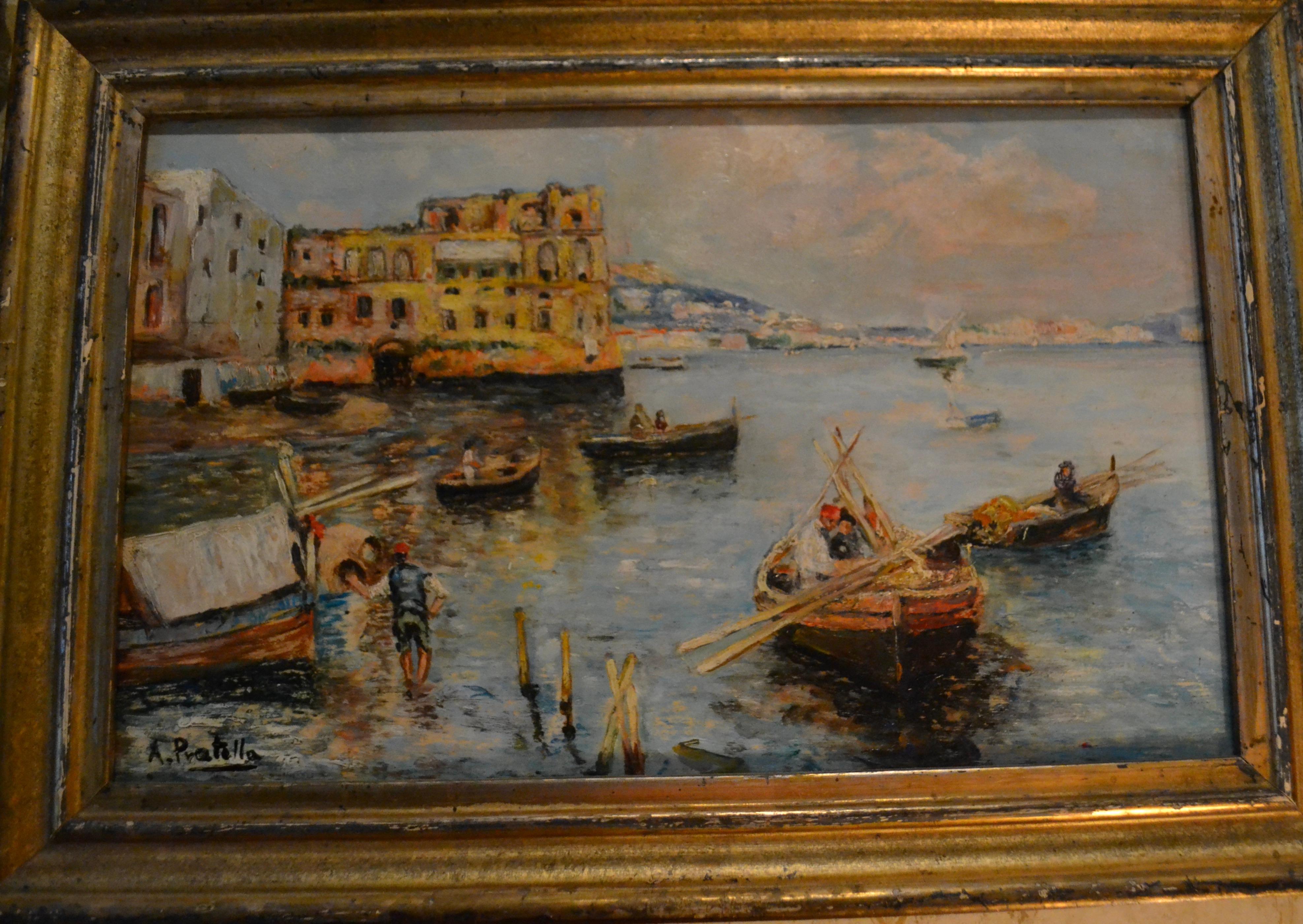 Fishing au large de Naples par l'artiste paysagiste Attilio Pratella 1