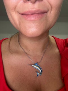 Fishing pendant necklace enamel fish pendant SS 925