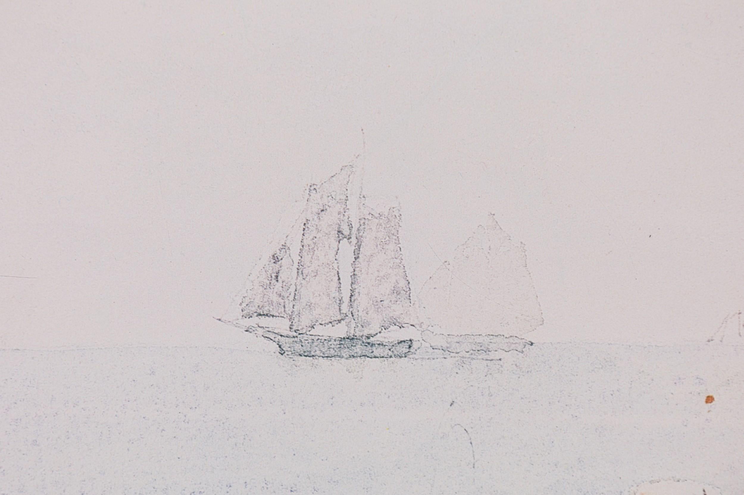 American Fishing Rowboat Seascape Painting For Sale