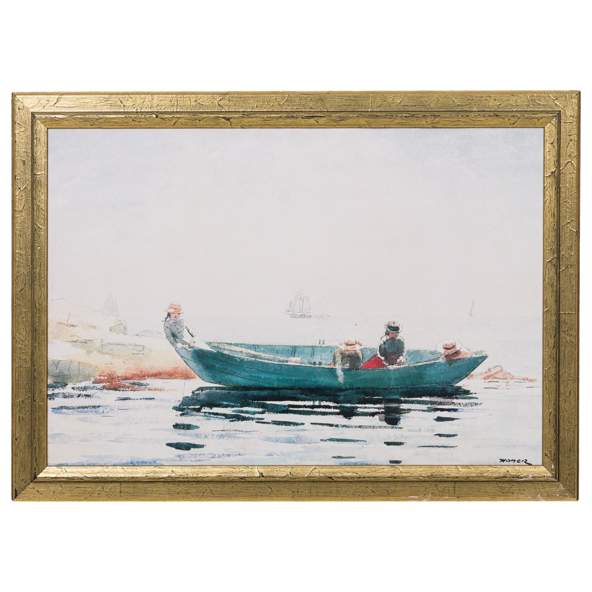Fishing Rowboat Meereslandschaft, Gemälde