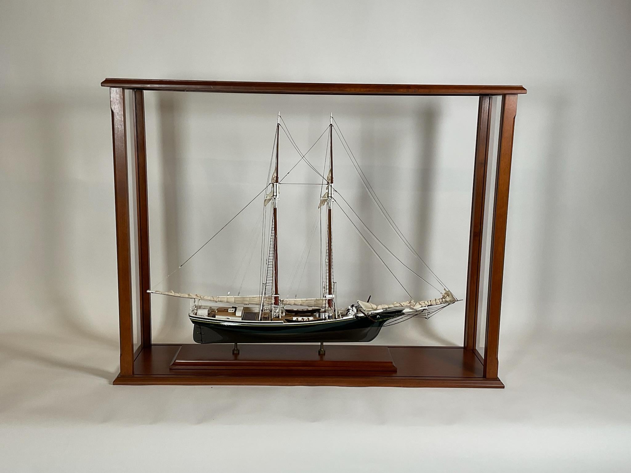 Wood Fishing Schooner Model of 