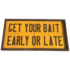 Vintage Fishing Trade Sign, circa 1930s