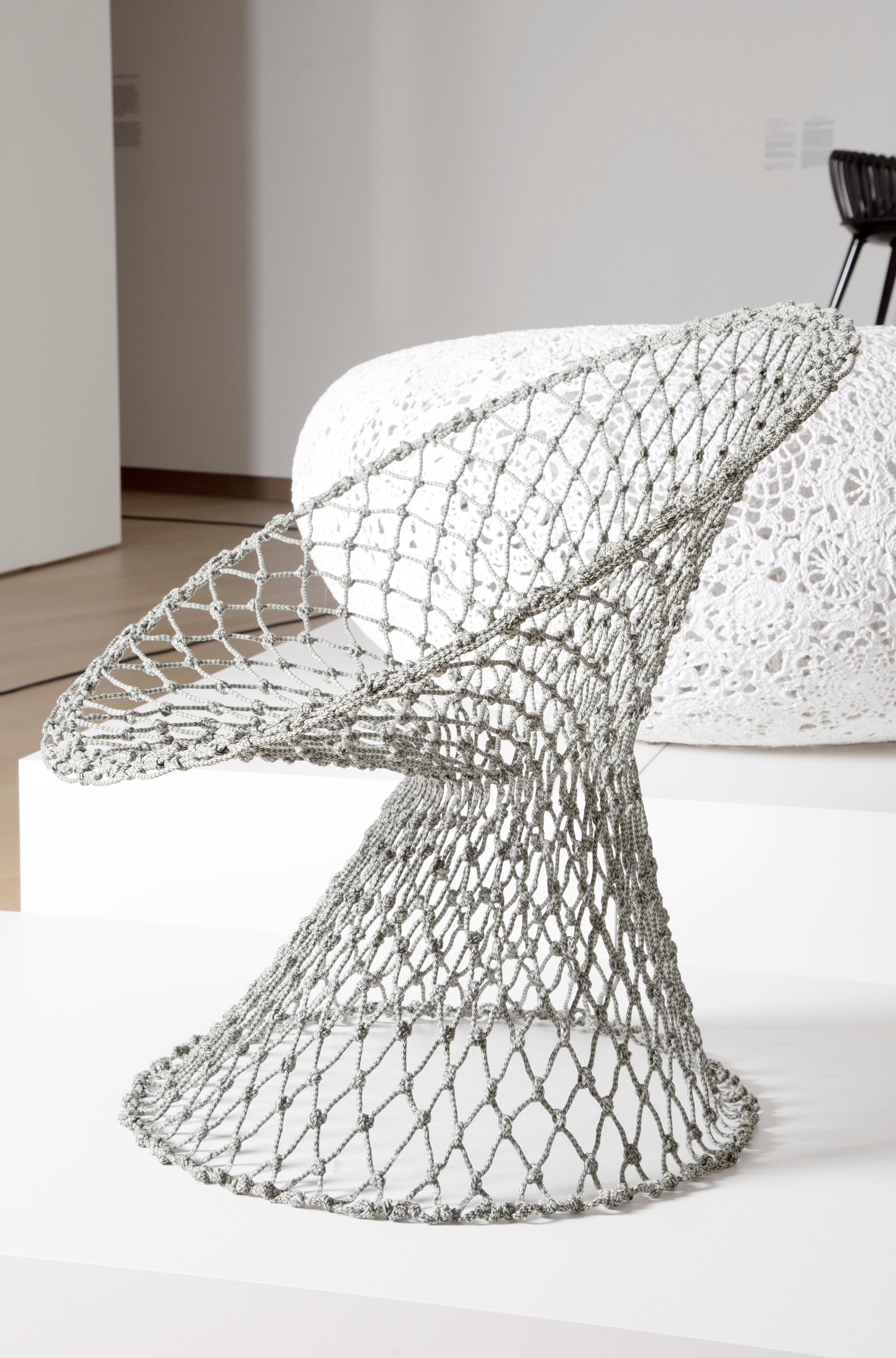 Noué à la main Chaise Fishnet, par Marcel Wanders, chaise nouée à la main, 2001, vert en vente