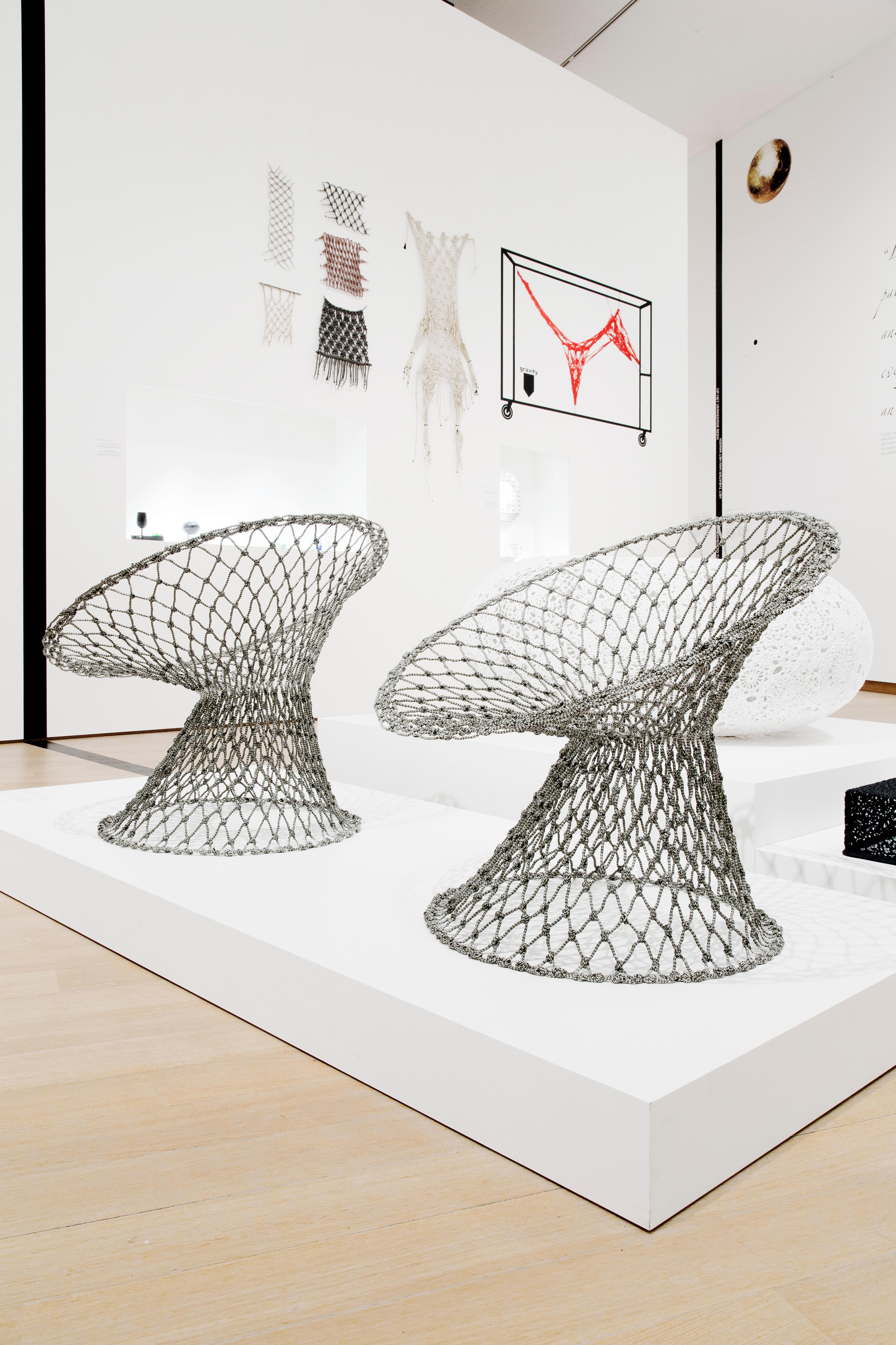 Dutch Fishnet Chair, by Marcel Wanders, Hand-Knotted Chair, 2001, Green For Sale