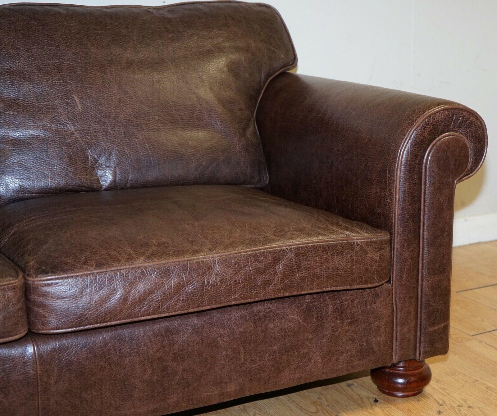 Hand-Crafted Fishpools Heritage Leather 2 Seater Sofa with Duck Feather Filled Back Cushions
