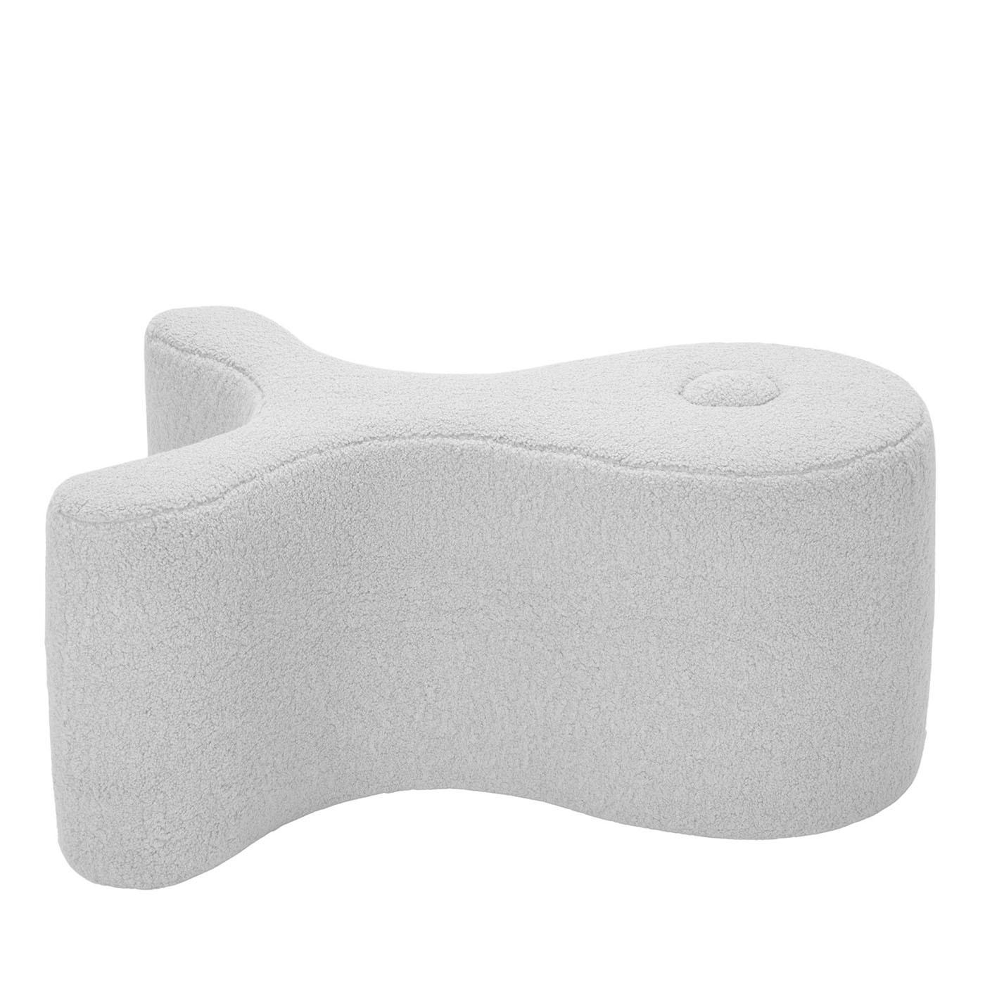 Contemporary Fisk White Pouf By Simone Micheli For Sale