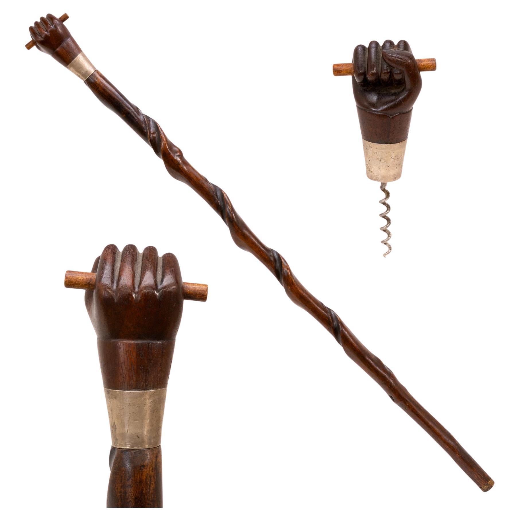Fist Corkscrew Sword Cane For Sale