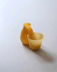 Carafe en verre soufflé avec verre par I. Hill's Standard