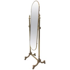 Vintage Fit for a Princess Brass Recoco Chaval Full Length Mirror