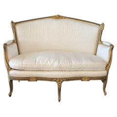 Fit for a Princess French Louis XV Giltwood Loveseat Sofa Settee