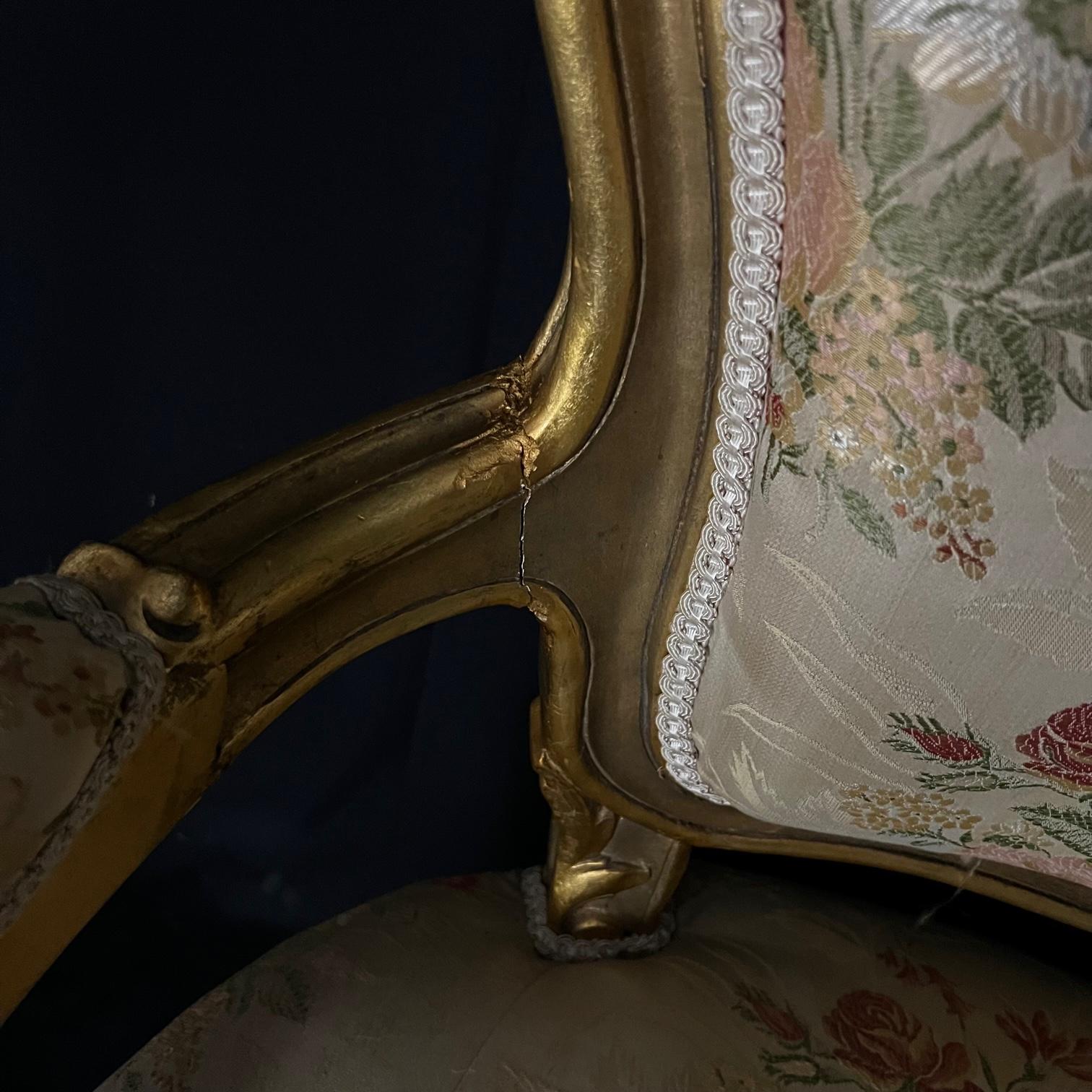 Mid-20th Century Fit for A Queen French Louis XV Style Gold Gilt Sofa