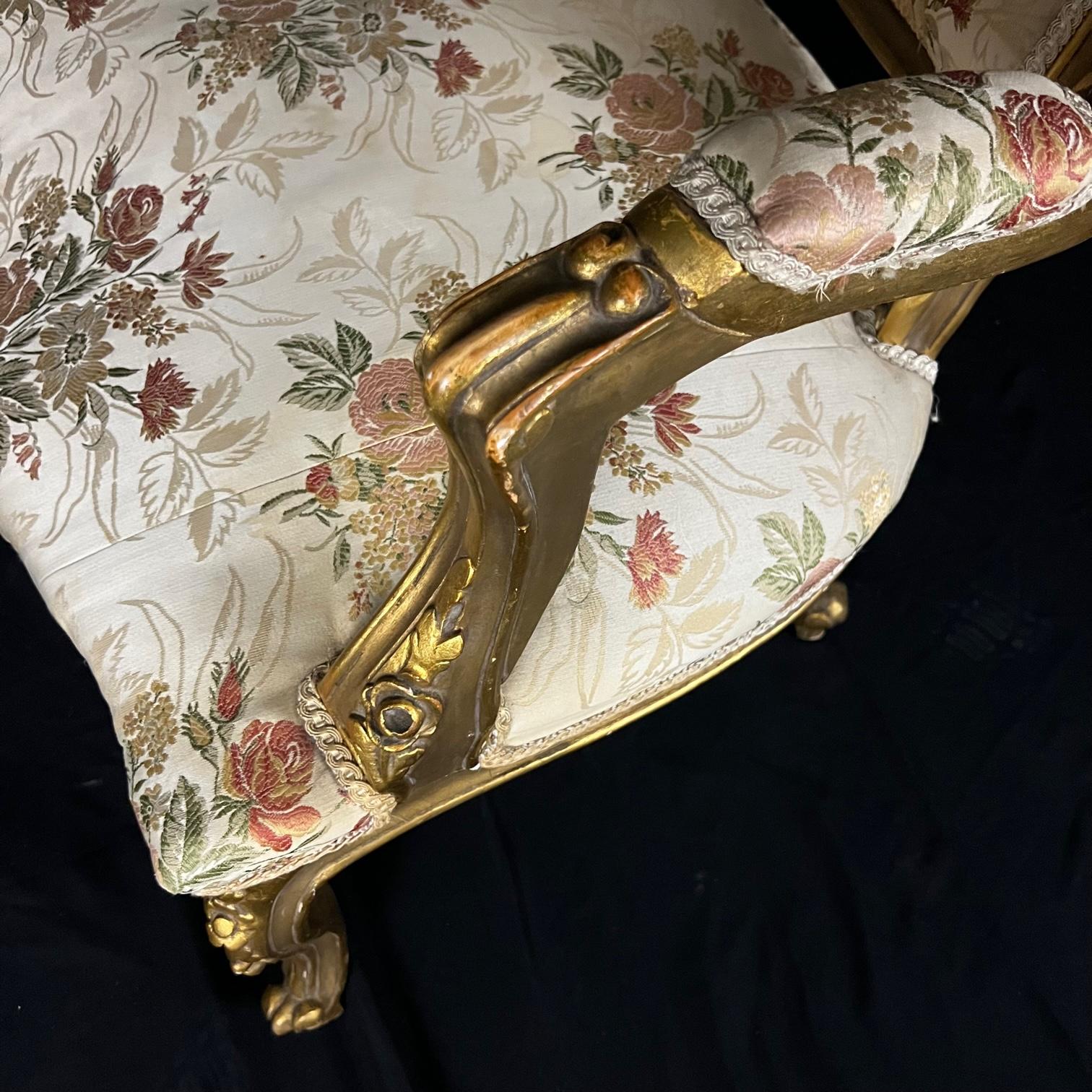 Upholstery Fit for A Queen French Louis XV Style Gold Gilt Sofa
