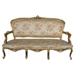 Fit for A Queen French Louis XV Style Gold Gilt Sofa