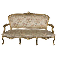 Fit für ein vergoldetes französisches Queen-Sofa im Louis-XV-Stil 