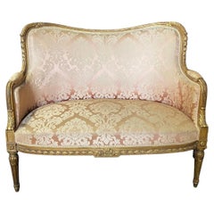 Fit for a Queen Giltwood & Rose Damask Sofa from Salon Suite