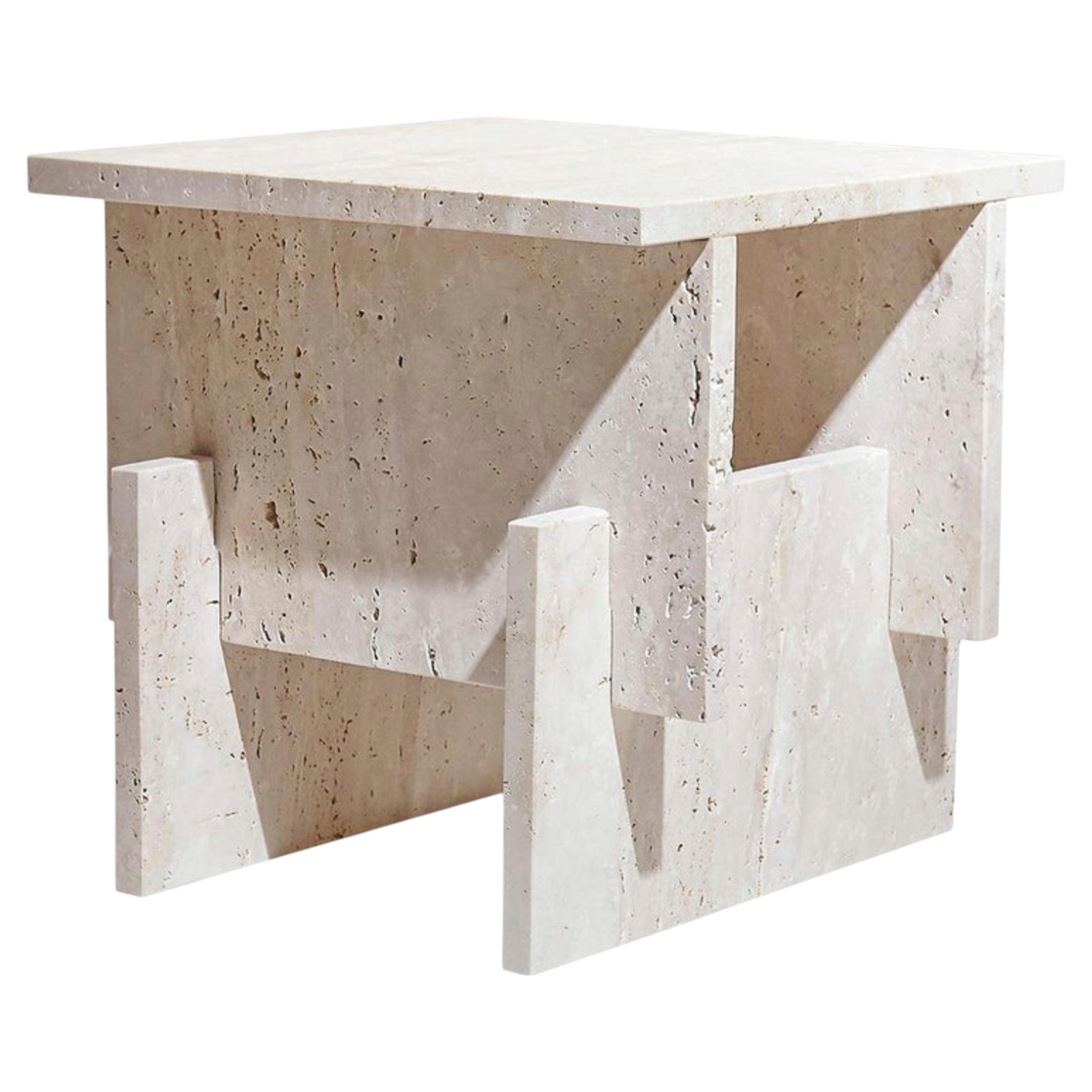 "Fit Side Table" by Josep Vila Capdevila in Cream Treated Travertine