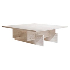 “Fit Table” Travertine Marble Coffee Table by Aparentment