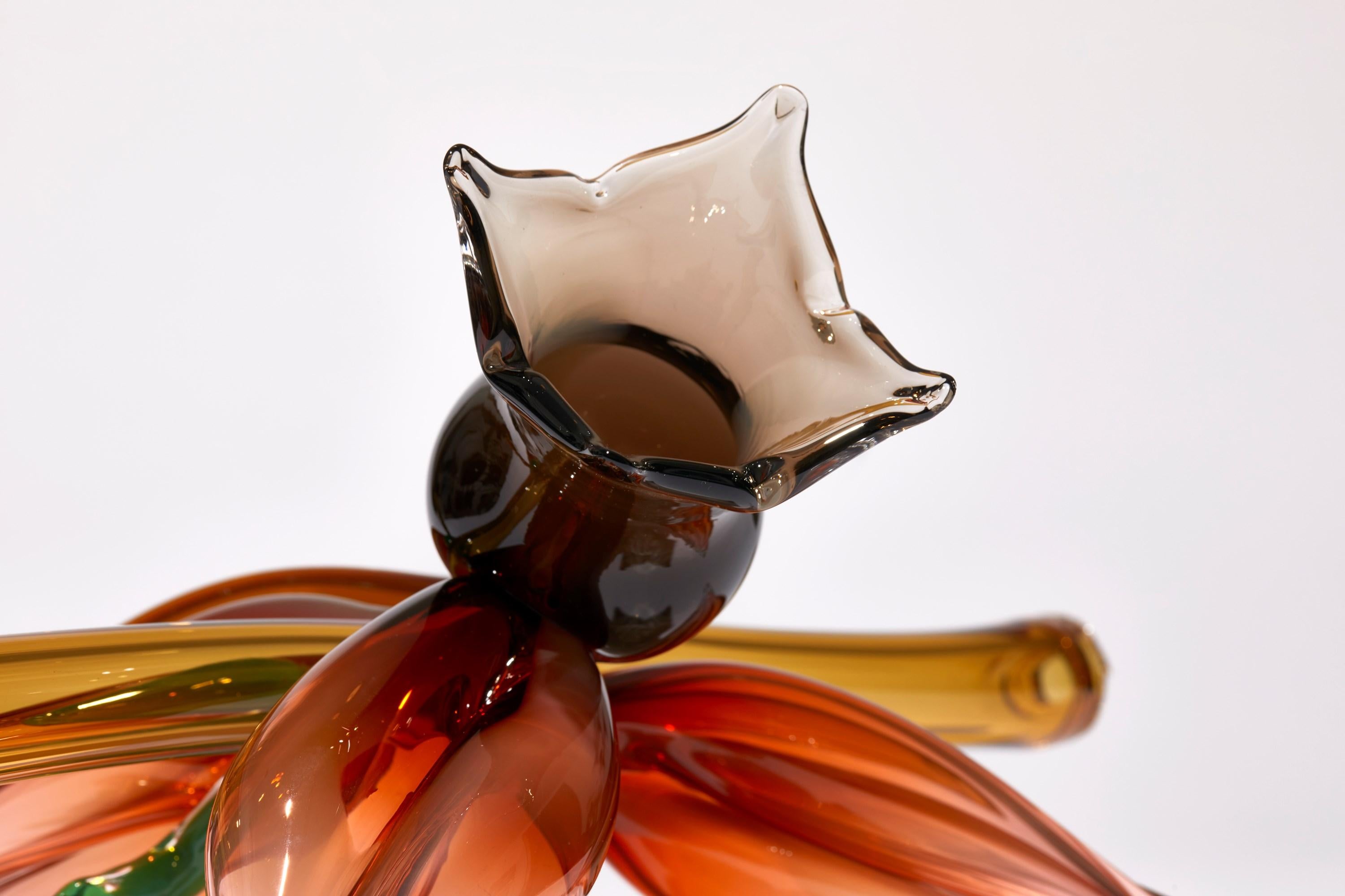 Fitchia Manga, botanical & floral handmade glass sculpture by Michèle Oberdieck 2