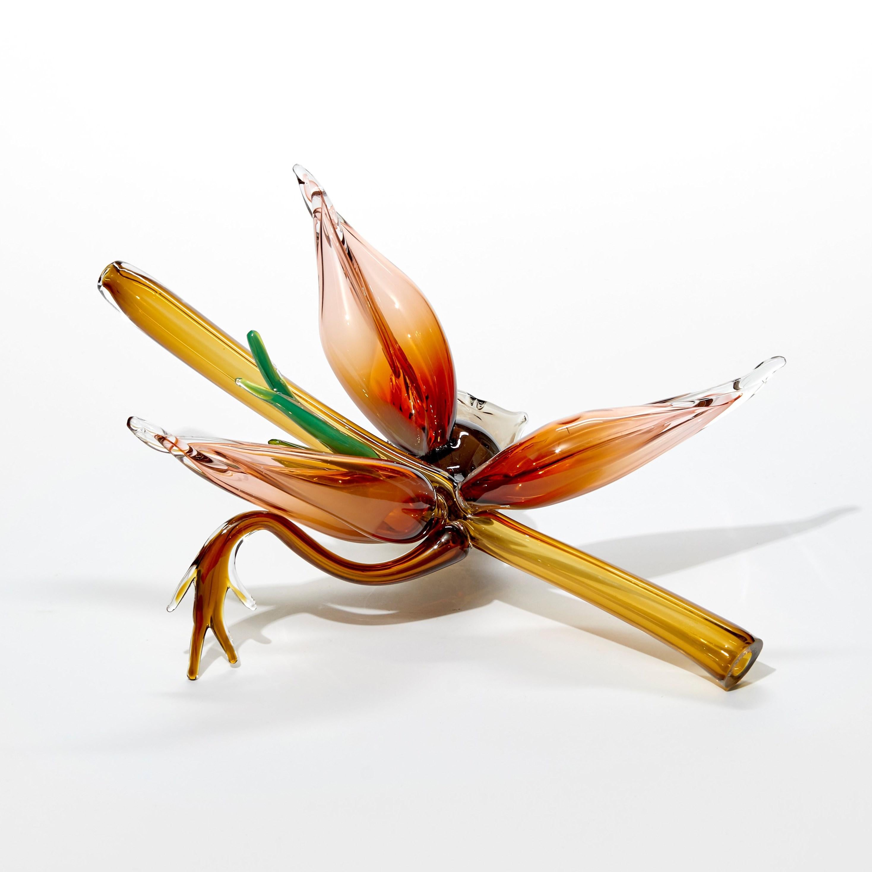 'Fitchia Manga' is a unique glass artwork by the Canadian artist, Michèle Oberdieck.

Michèle Oberdieck explores balance and asymmetry through colour, form and surface decoration. Presenting her sculptural works as a gesture, an expressive mark,