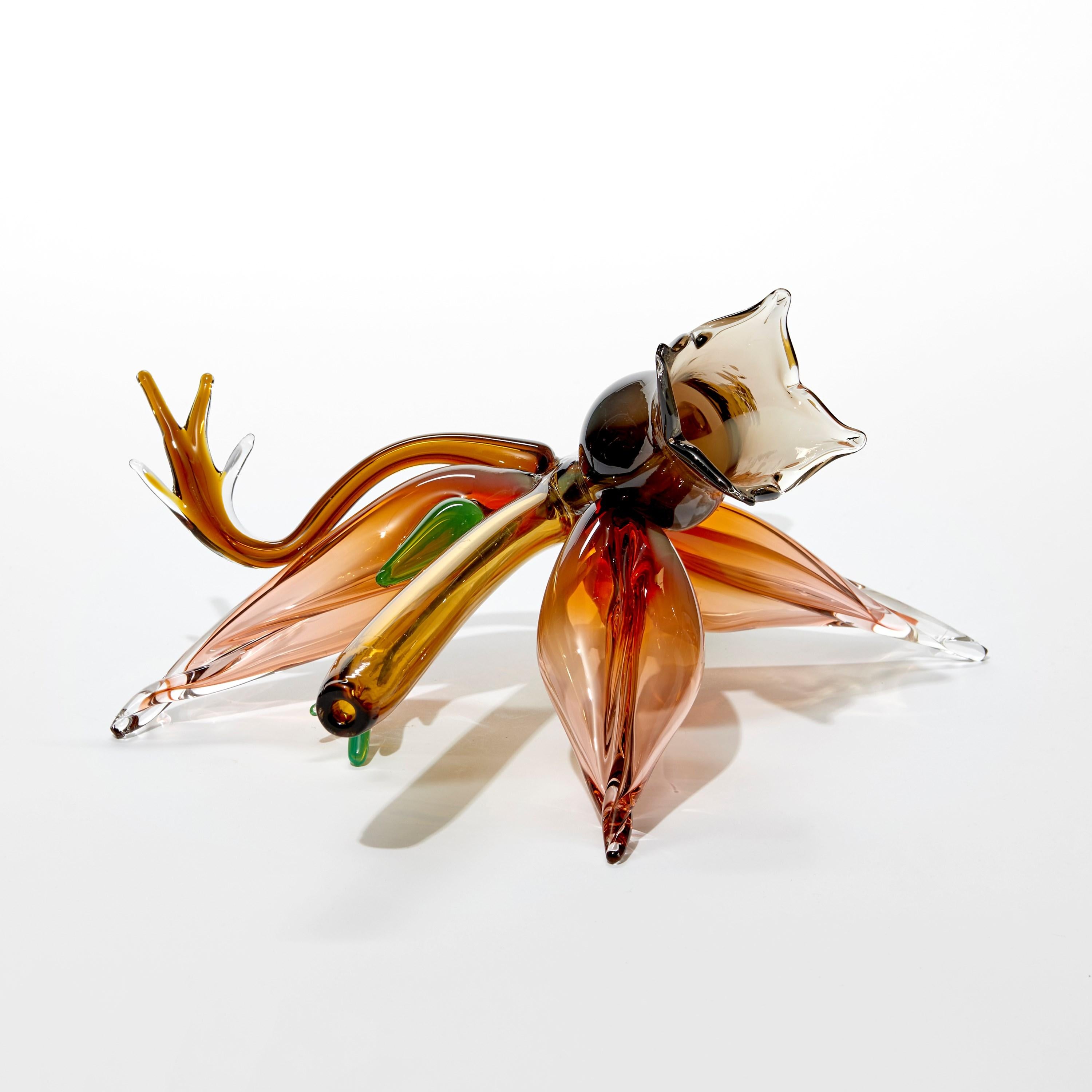 Hand-Crafted Fitchia Manga, botanical & floral handmade glass sculpture by Michèle Oberdieck