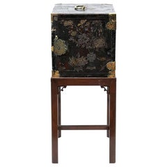 Antique Fitted Chinoiserie Chest on Stand