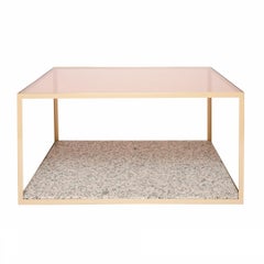 Fitted Coffee Table in Blush Glass and Pink Composition