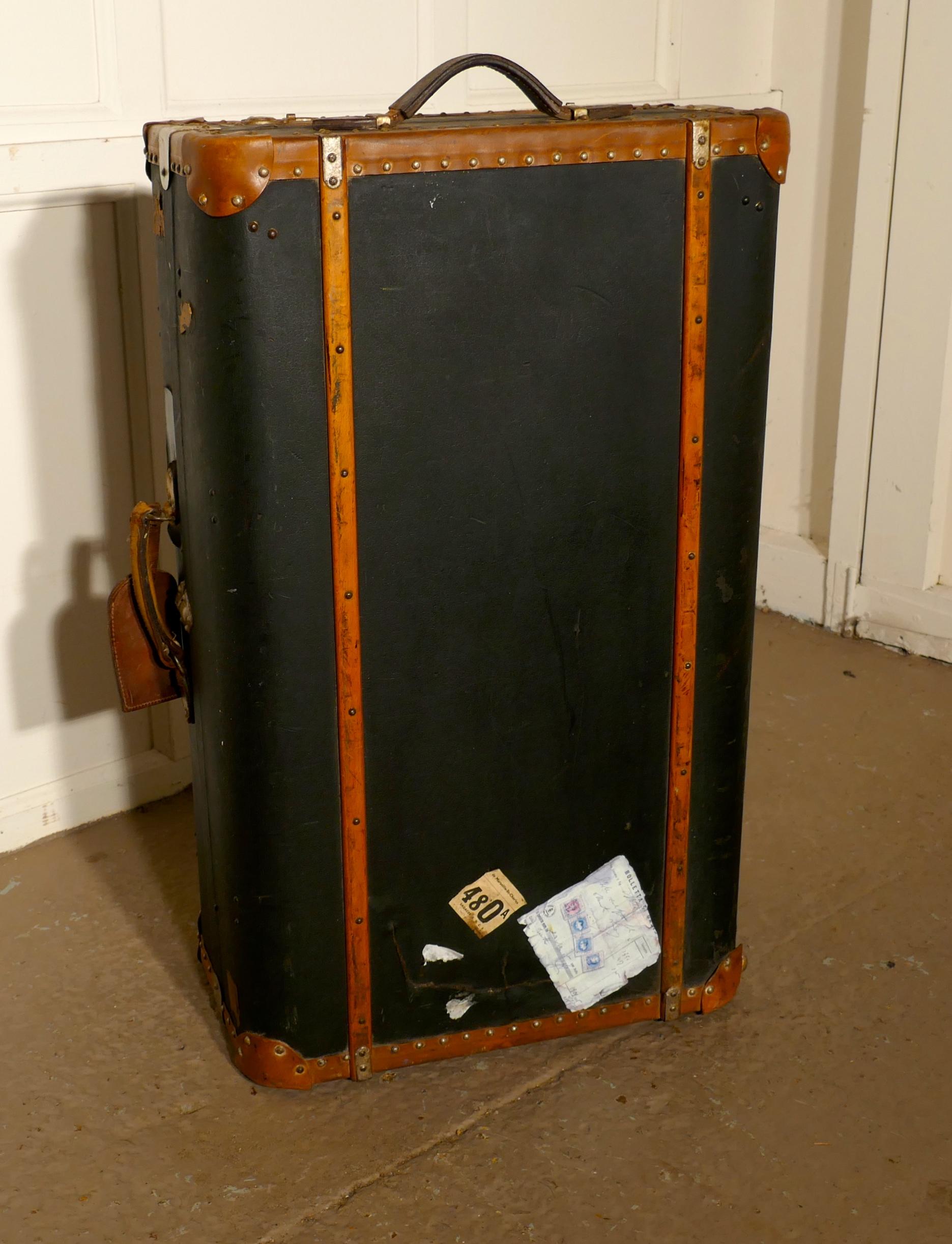Canvas  Steamer Trunk Fitted Cabin Trunk Wardrobe, 