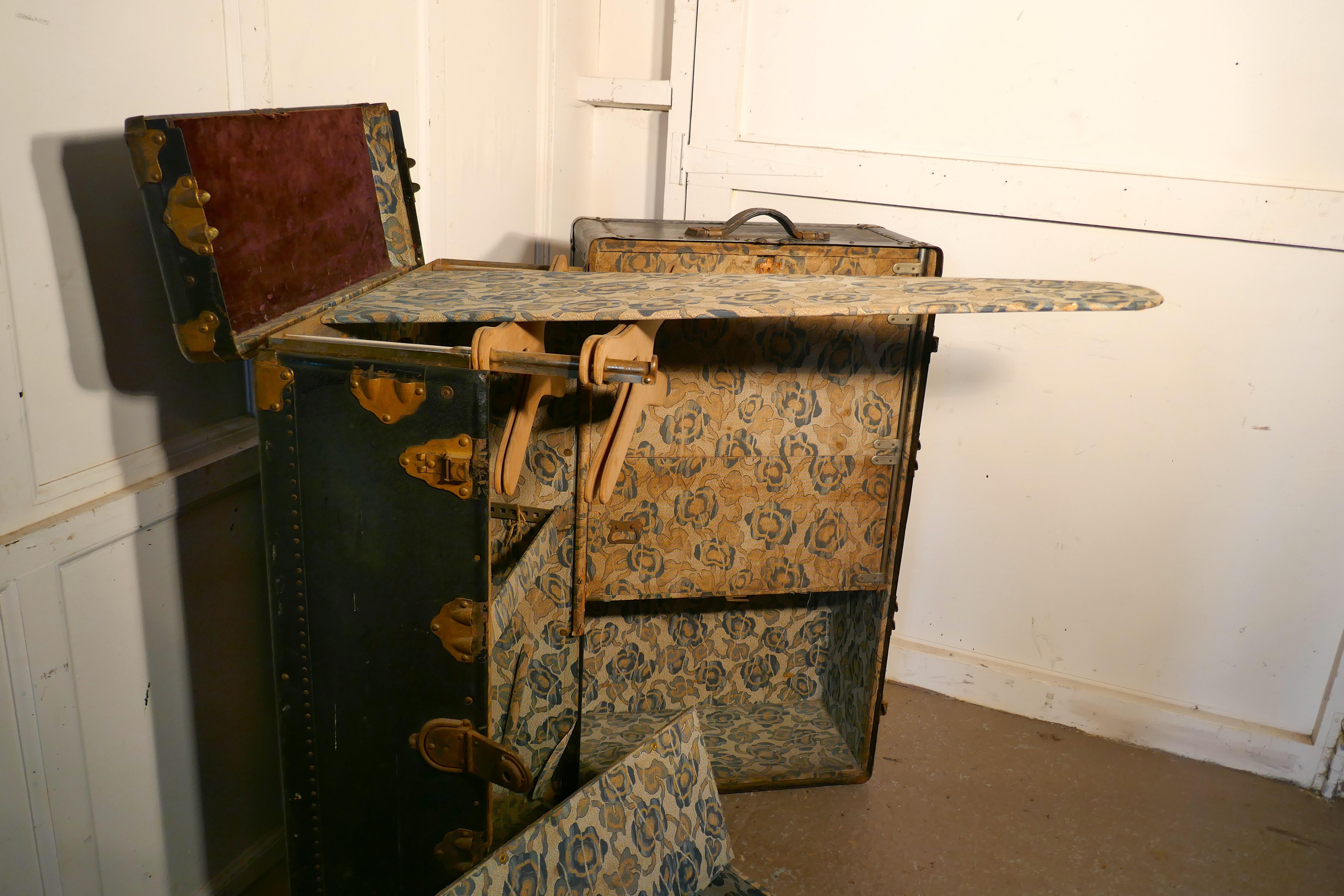 Early 20th Century Fitted Steamer Trunk or Cabin Wardrobe, by Excelsior USA  A Superb piece   For Sale