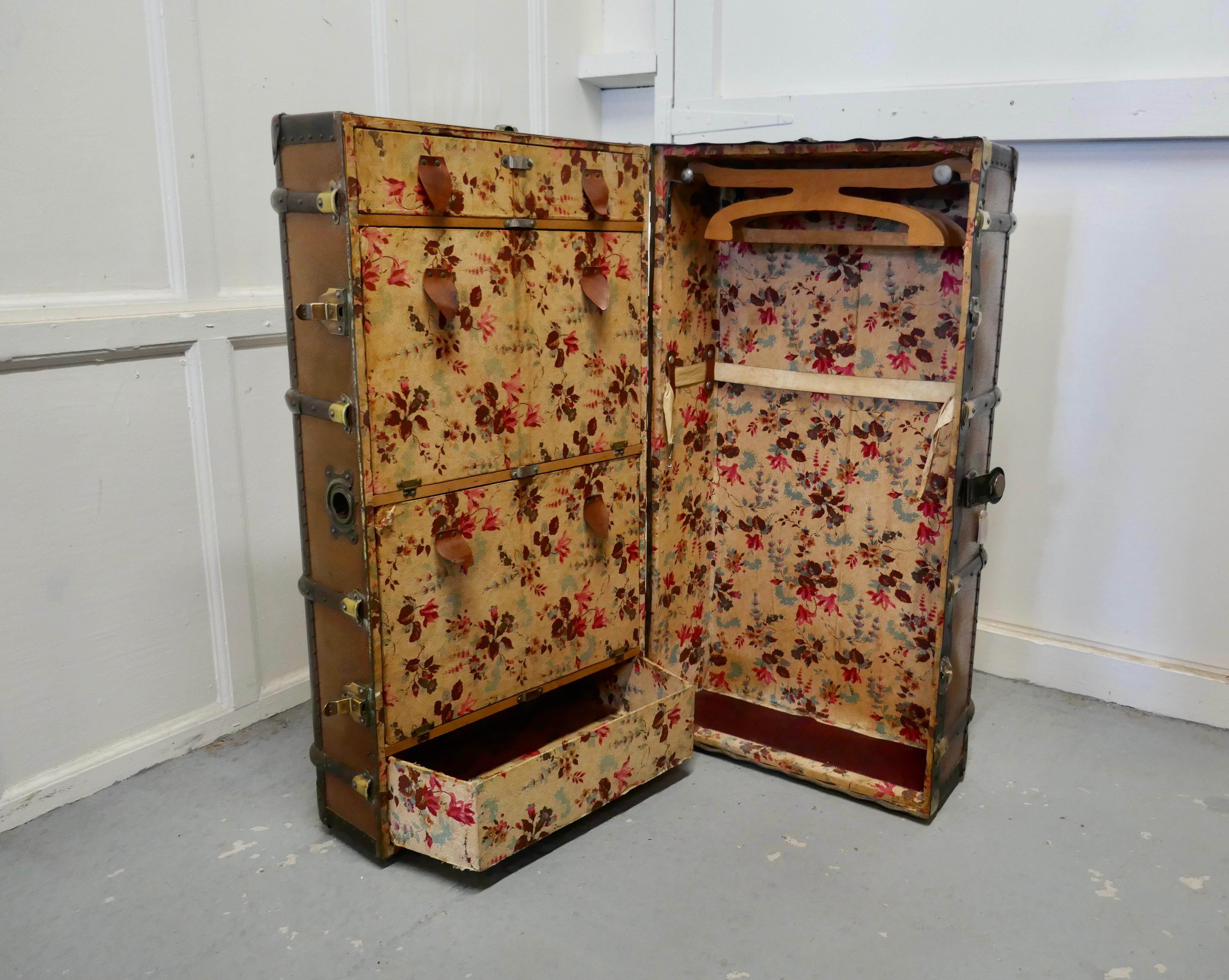 Victorian Fitted Steamer Trunk or Cabin Wardrobe
