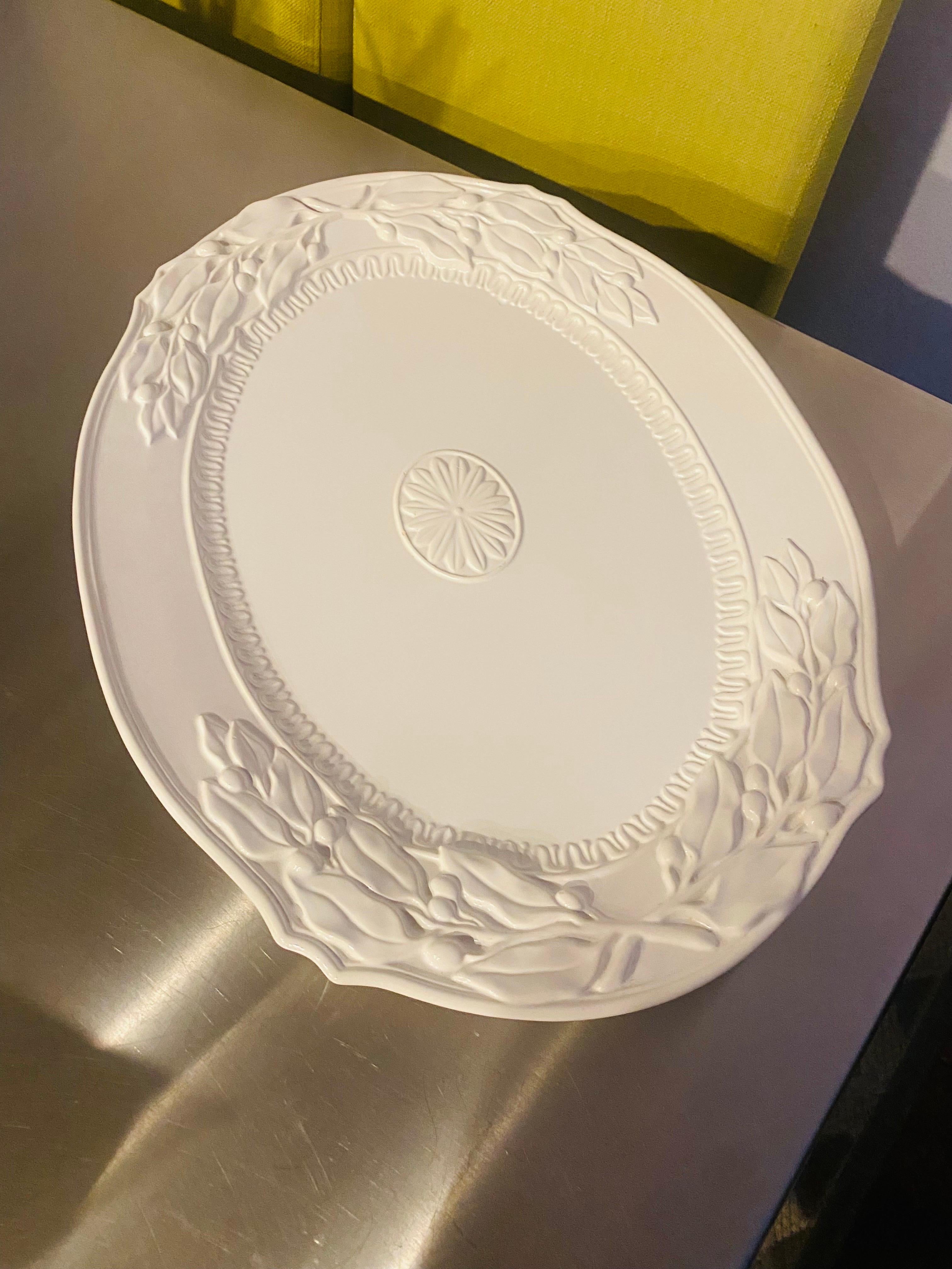 Baroque Revival Fitz and Floyd Chateau Blanc Serving Platter For Sale