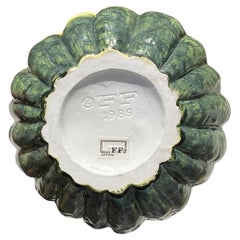 Vaso di squash in ceramica verde e giallo di Fitz and Floyd - 1989