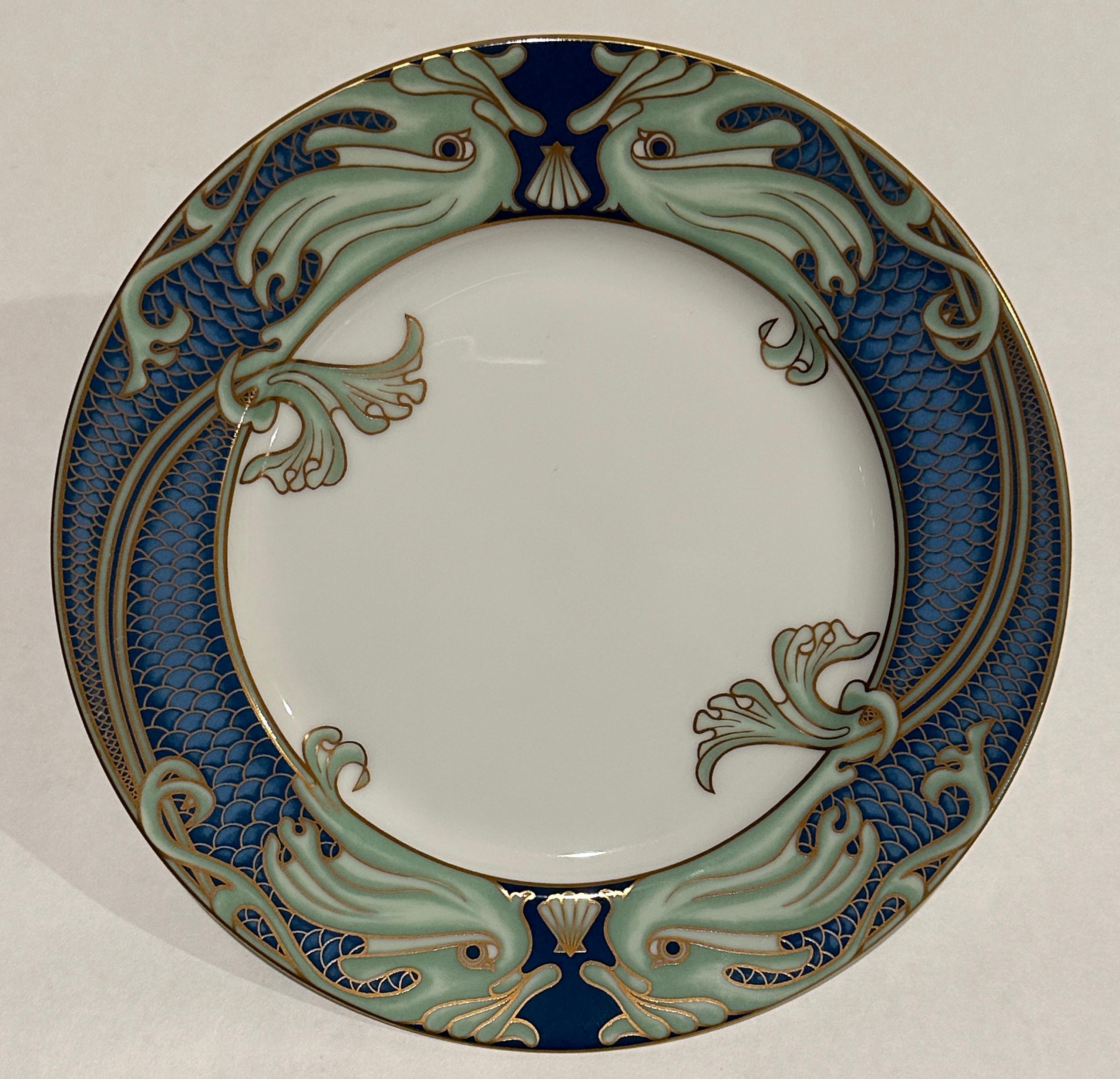 Blue and green with gilt accents, Fitz & Floyd 