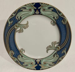 Fitz and Floyd "Green Dolphin Street" Set of 10 Porcelain Plates